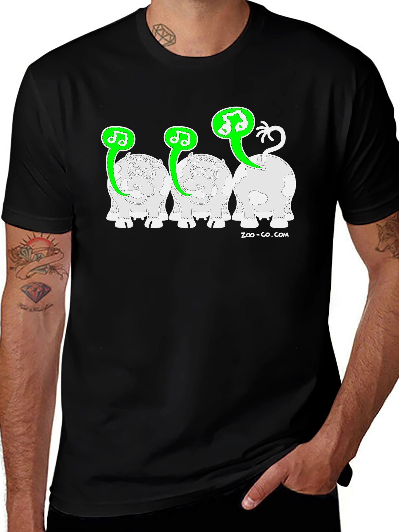 Musical Cow T-Shirt - Black Graphic Tee