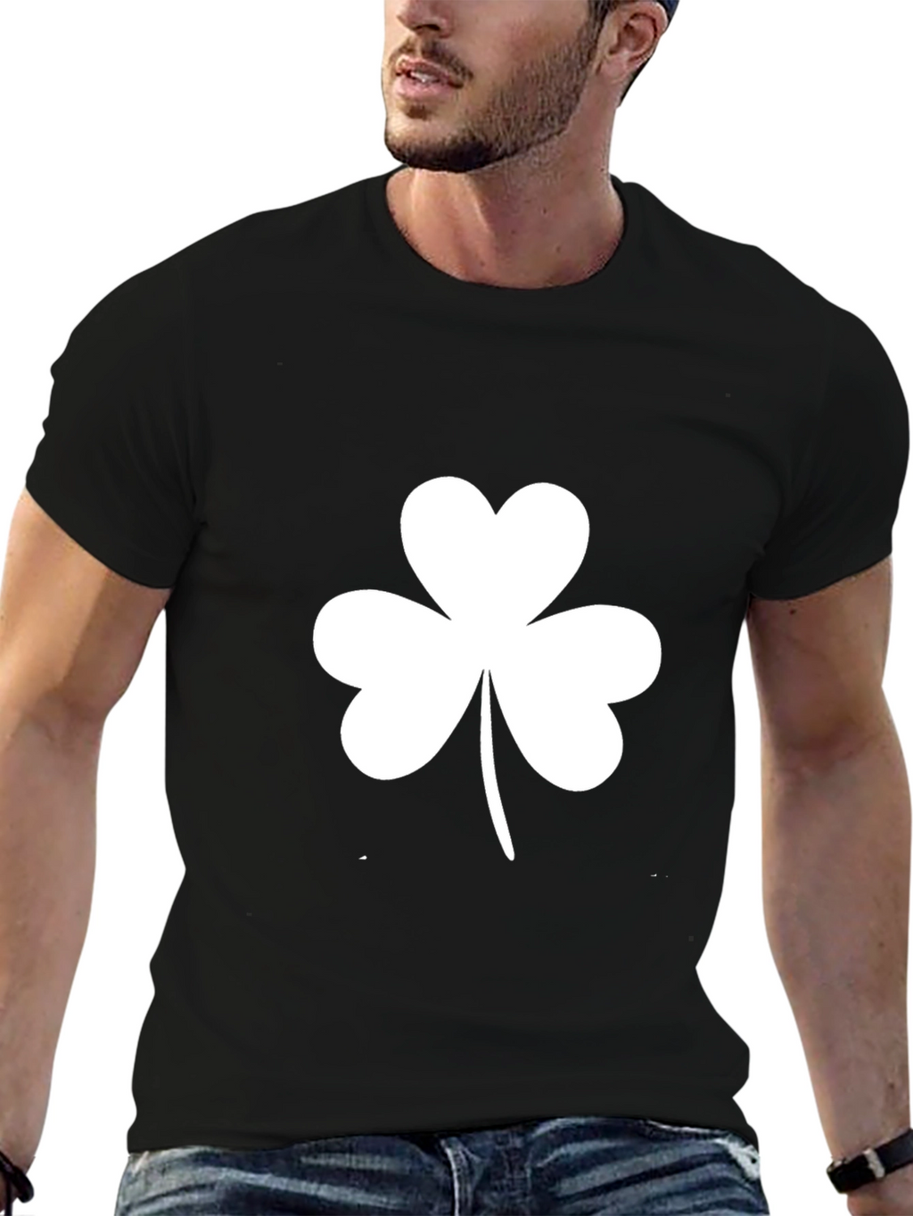 Shamrock T-Shirt - Black Cotton St. Patricks Day Tee