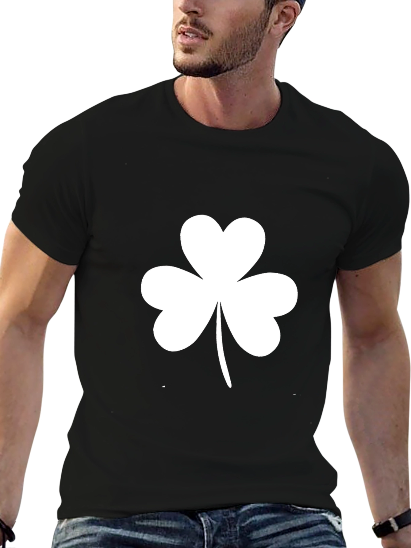 Shamrock T-Shirt - Black Cotton St. Patricks Day Tee