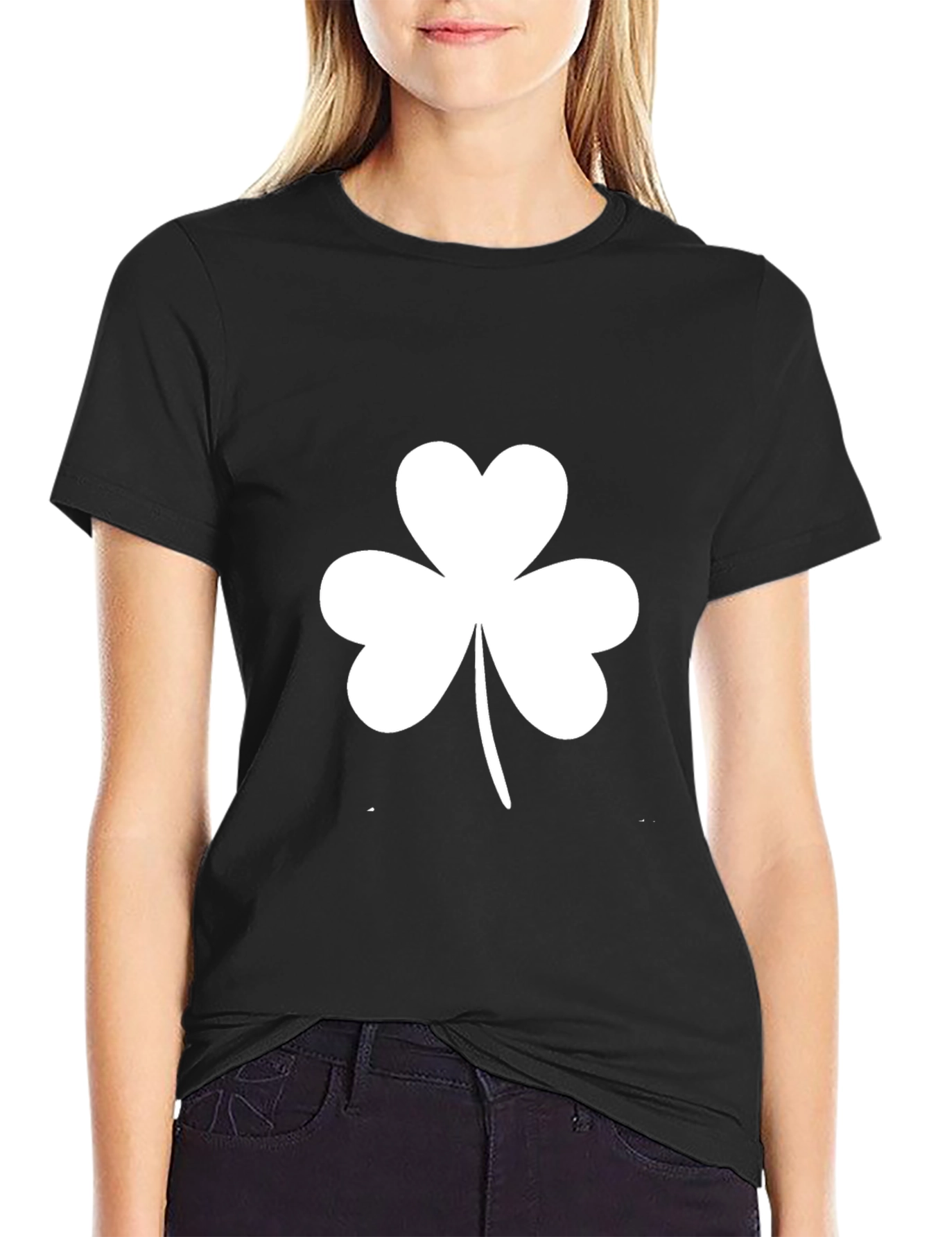 Shamrock T-Shirt - Black Cotton St. Patricks Day Tee