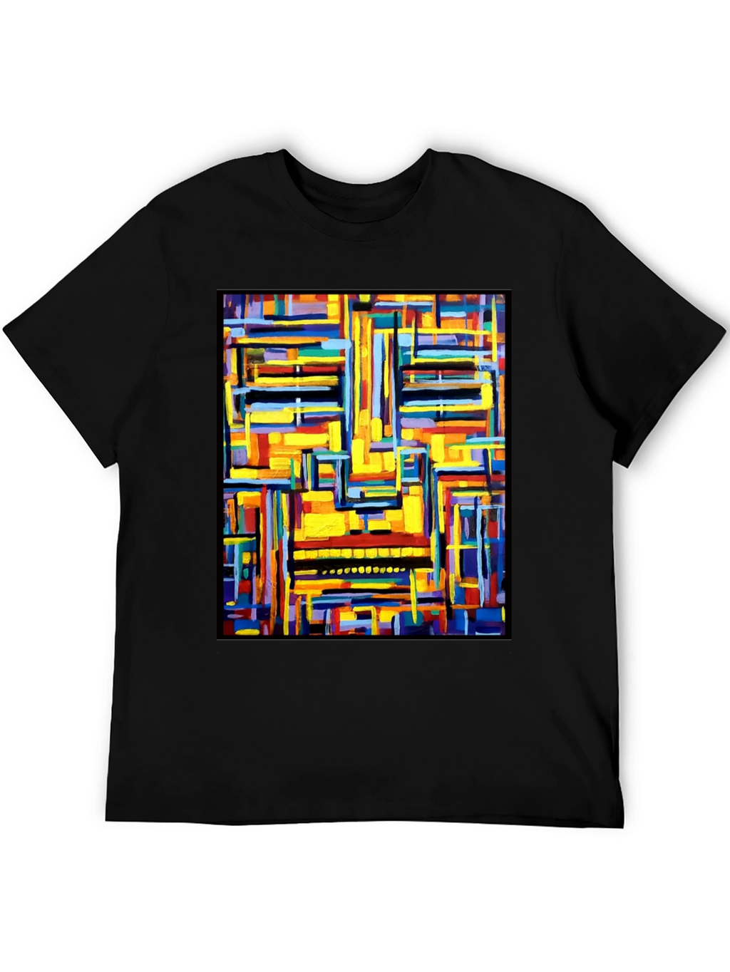 Abstract Art Graphic Print Black T-Shirt
