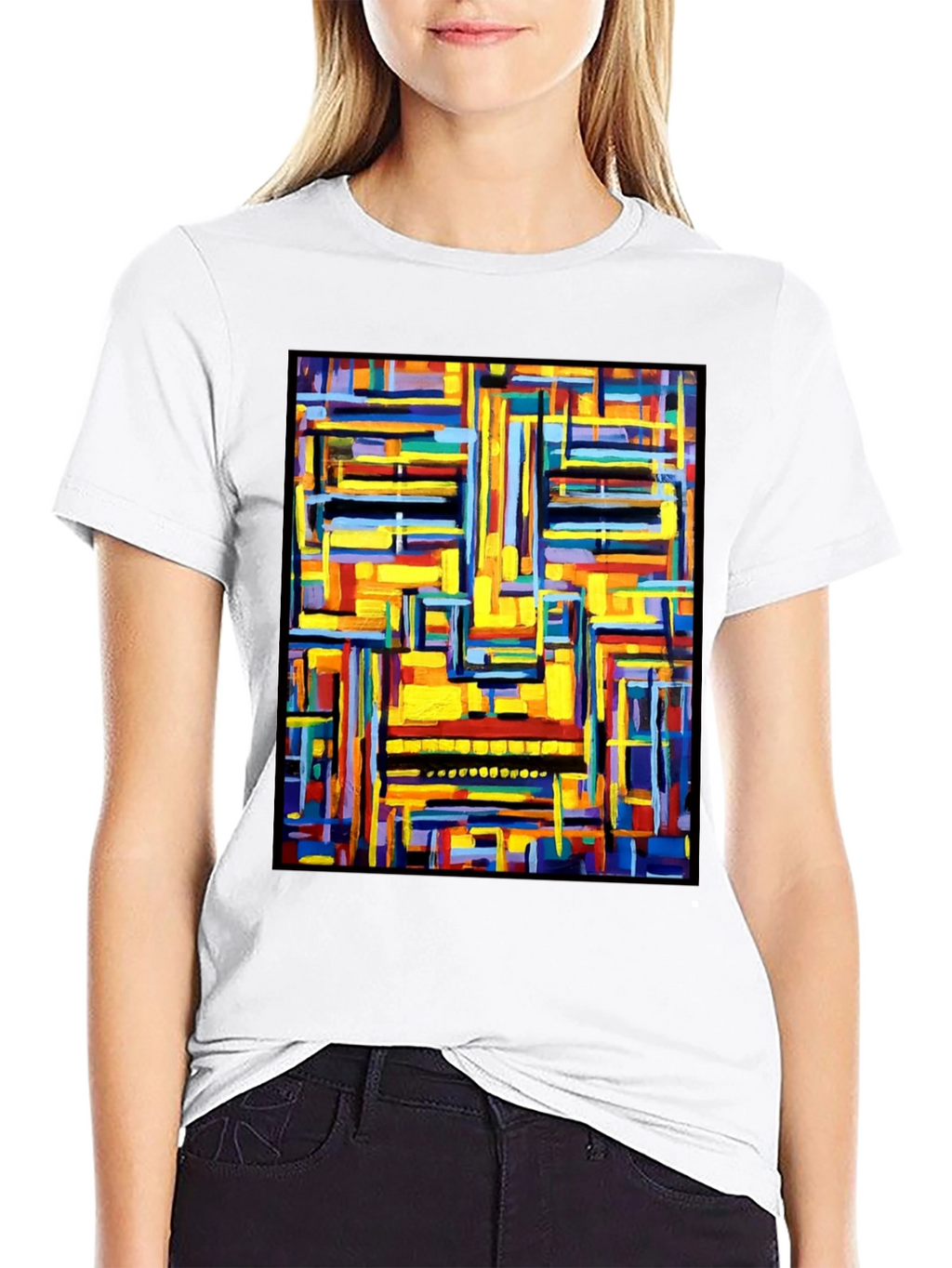 Abstract Art Graphic Print Black T-Shirt