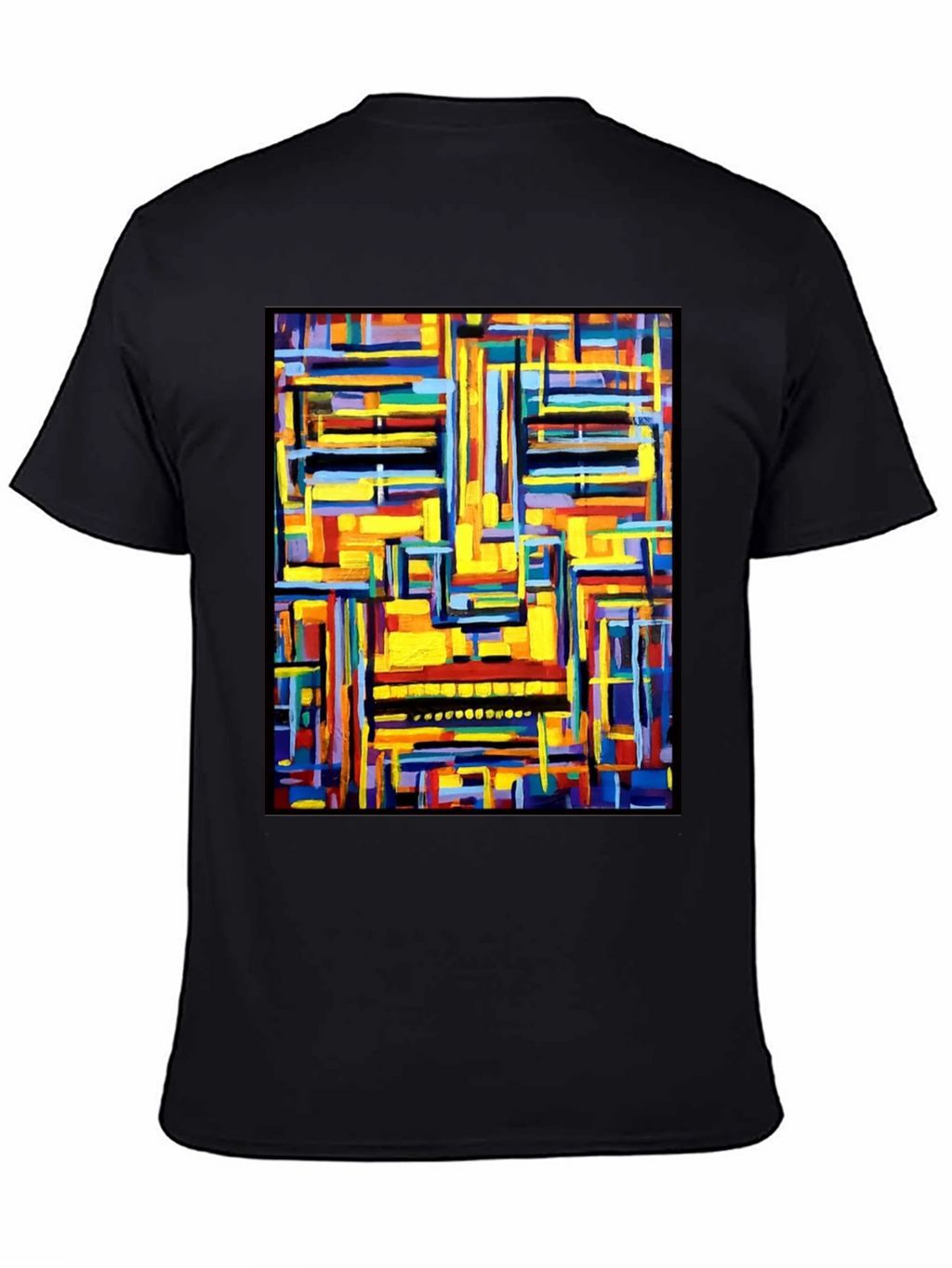 Abstract Art Graphic Print Black T-Shirt