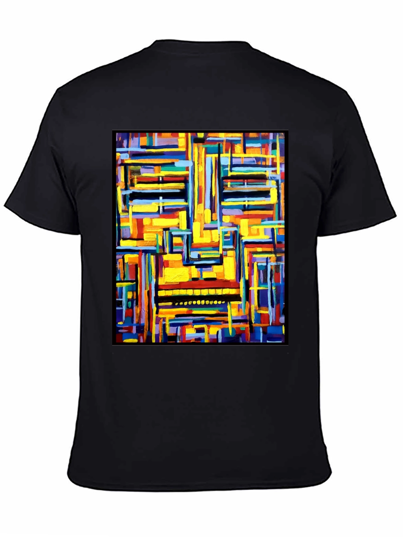 Abstract Art Graphic Print Black T-Shirt