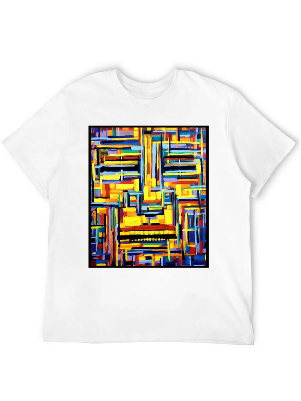 Abstract Art Graphic Print Black T-Shirt
