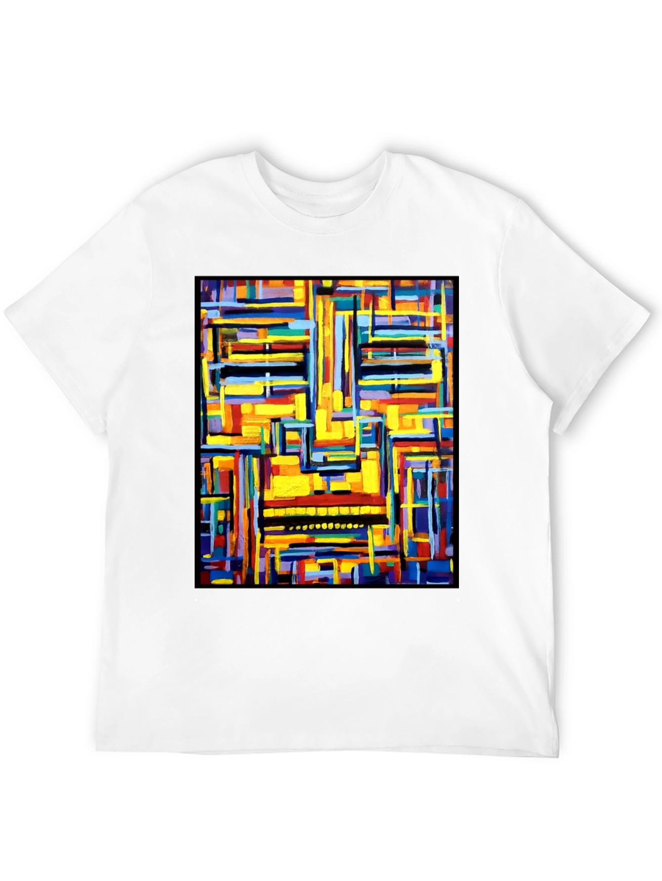 Abstract Art Graphic Print Black T-Shirt