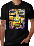 Abstract Art Graphic Print Black T-Shirt