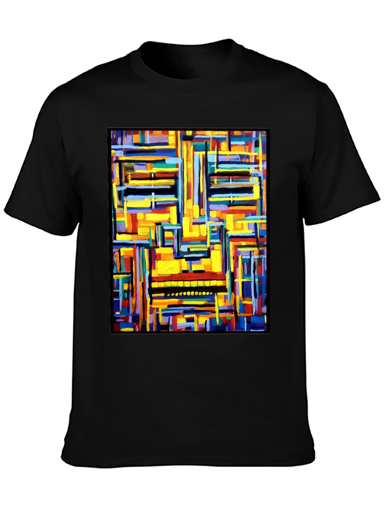 Abstract Art Graphic Print Black T-Shirt