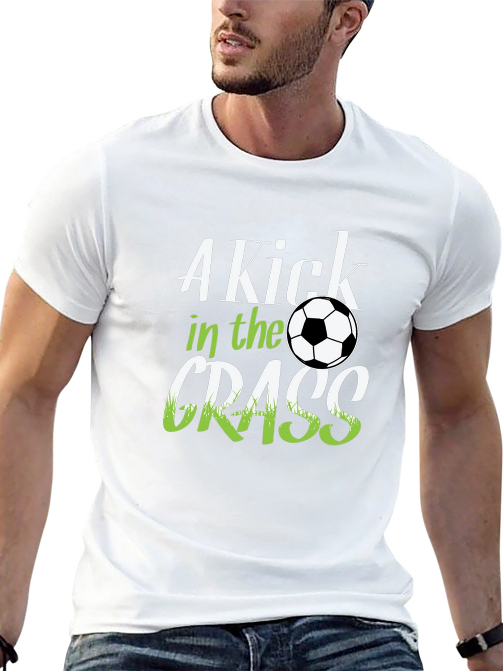 A Kick in the Grass Soccer Graphic T-Shirt