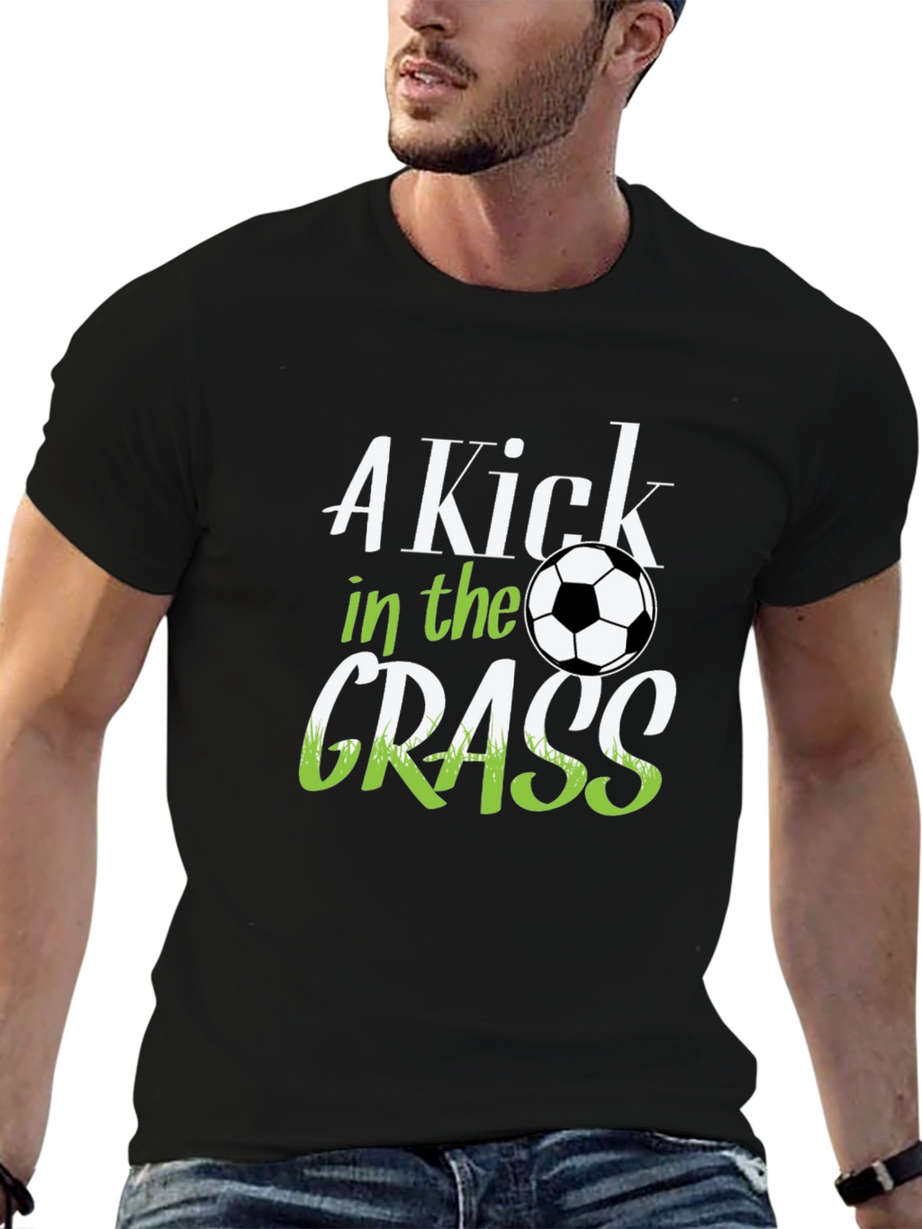 A Kick in the Grass Soccer Graphic T-Shirt