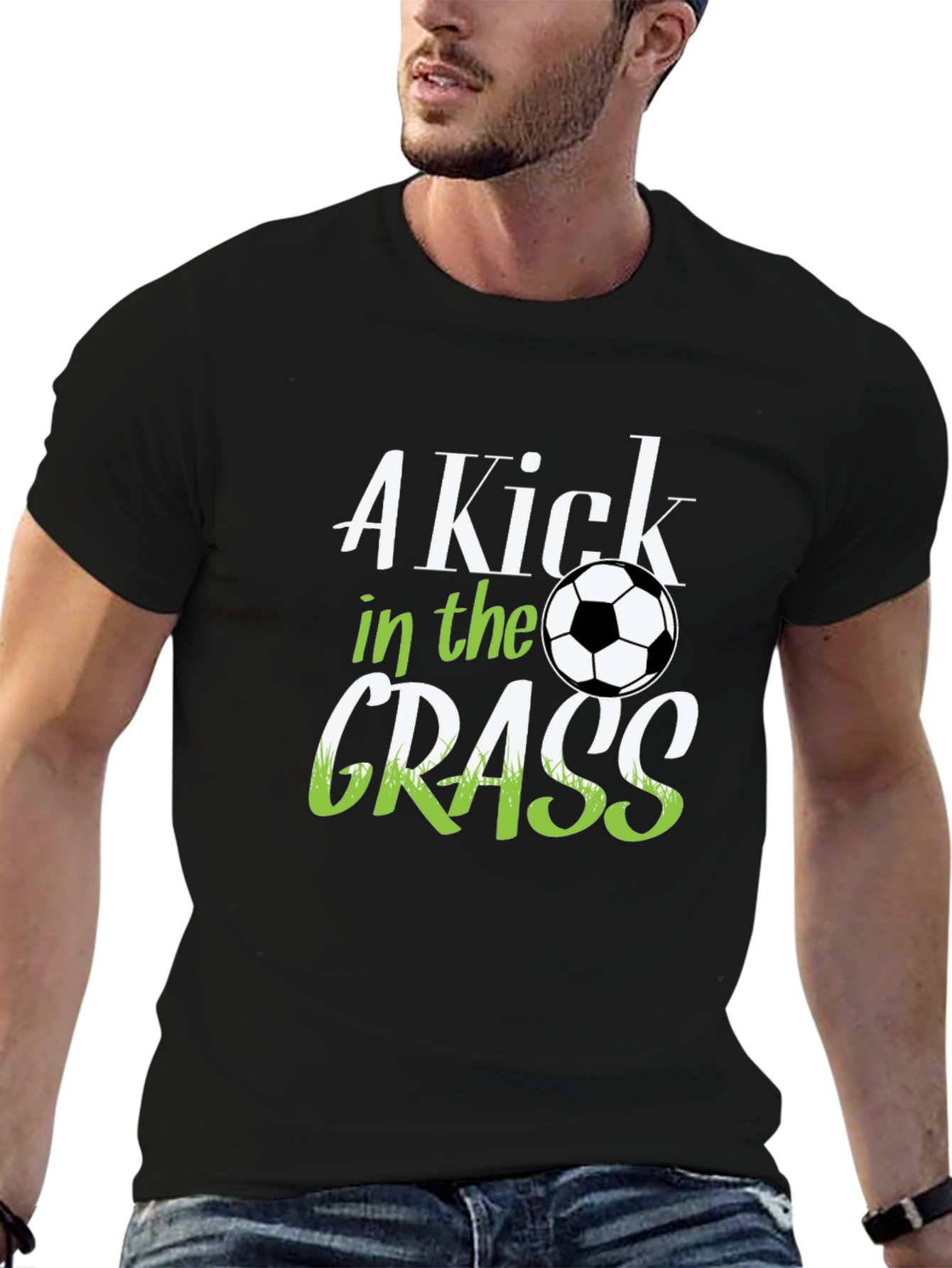 A Kick in the Grass Soccer Graphic T-Shirt