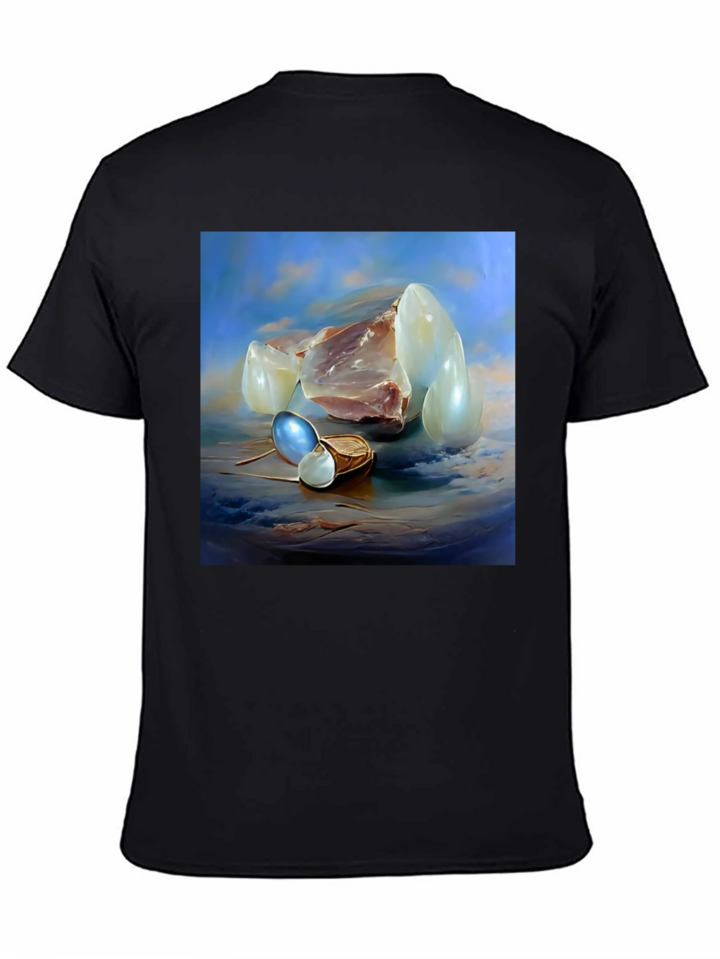 Surrealist Pearl Still Life Black T-Shirt