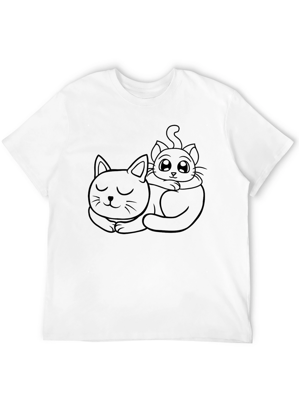 Cute Cats Graphic Tee - Black Casual T-Shirt