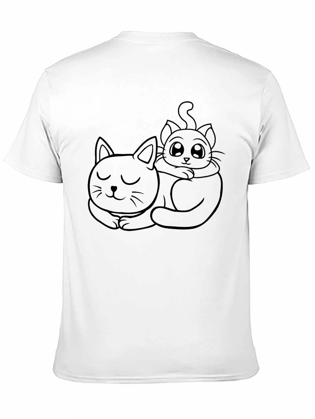 Cute Cats Graphic Tee - Black Casual T-Shirt