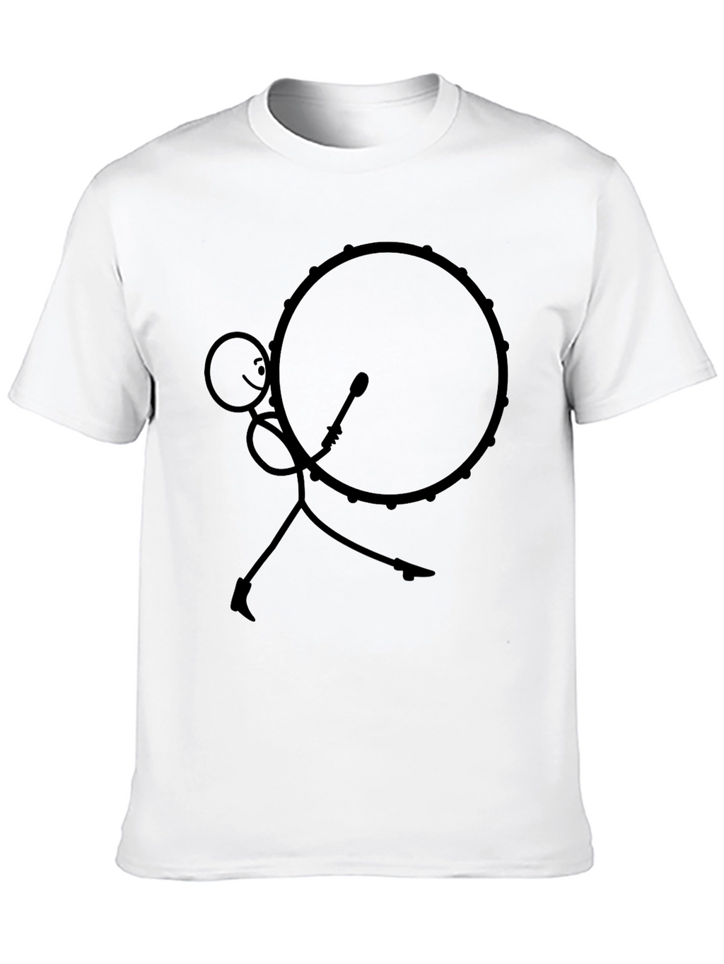 Stick Figure Drummer Black T-Shirt