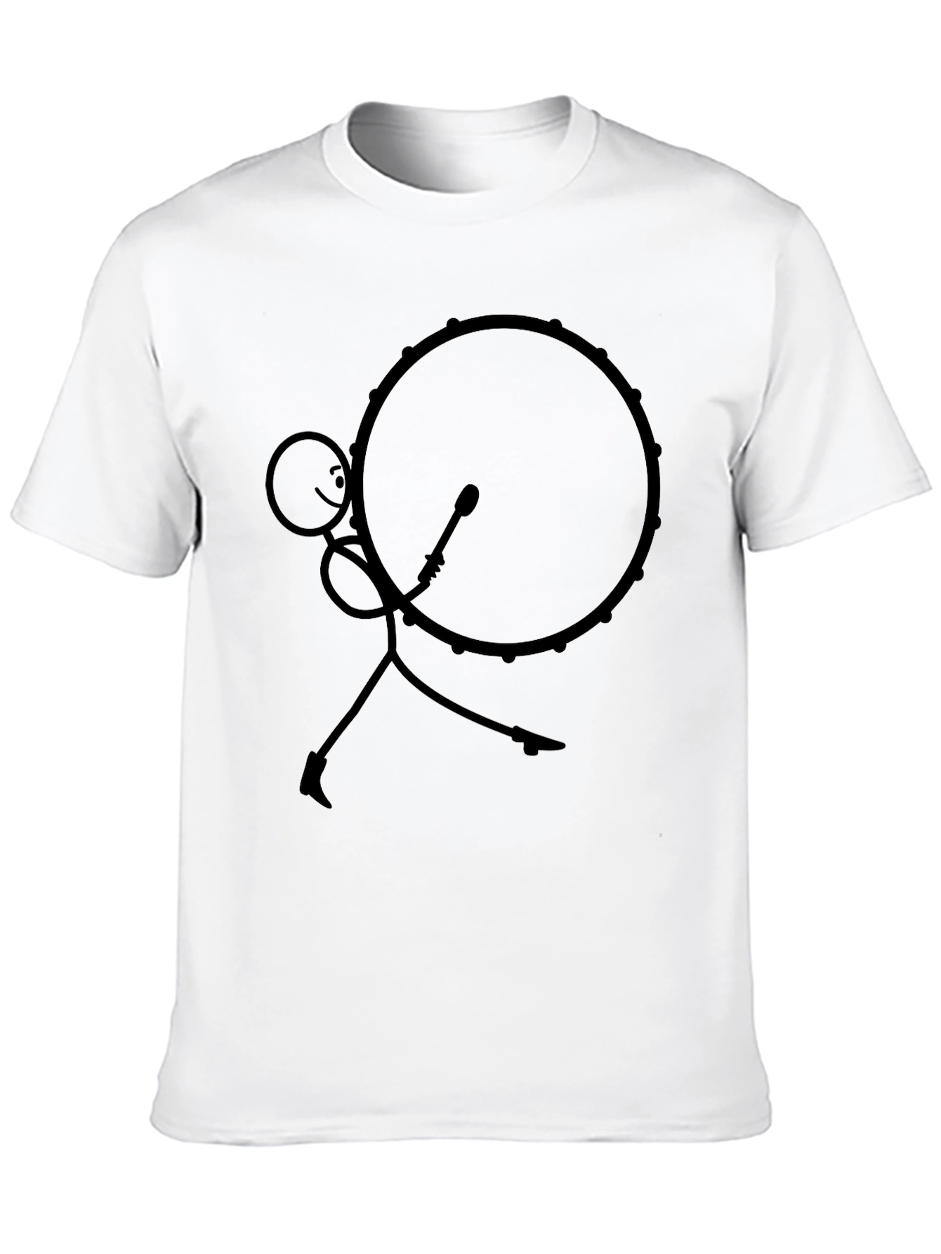 Stick Figure Drummer Black T-Shirt