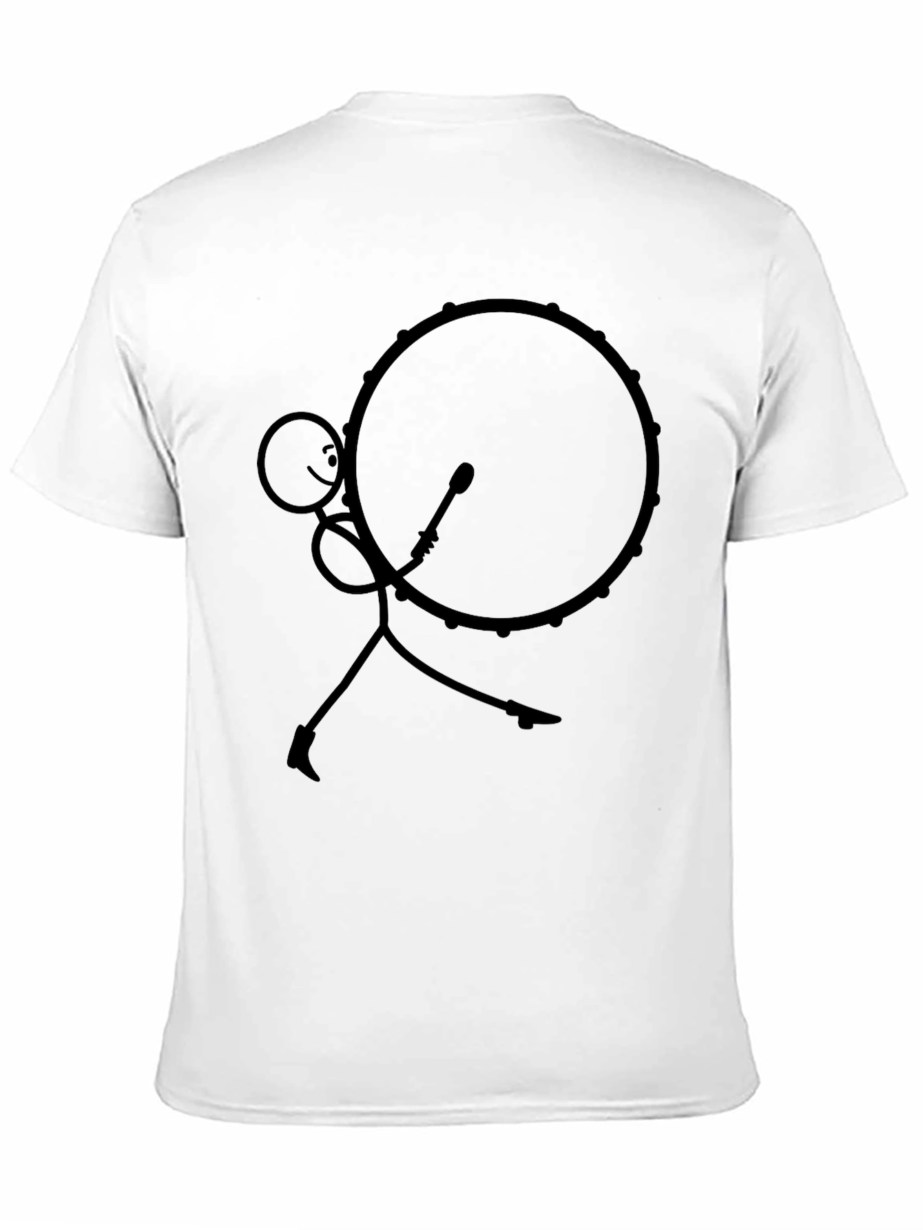 Stick Figure Drummer Black T-Shirt