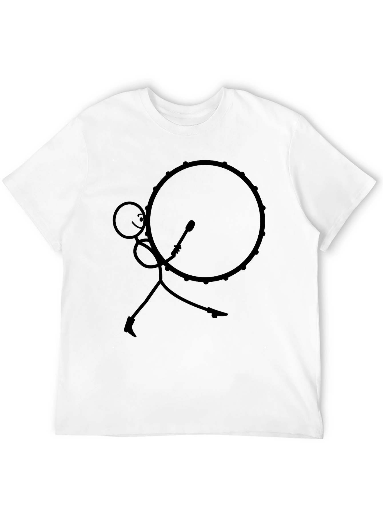 Stick Figure Drummer Black T-Shirt