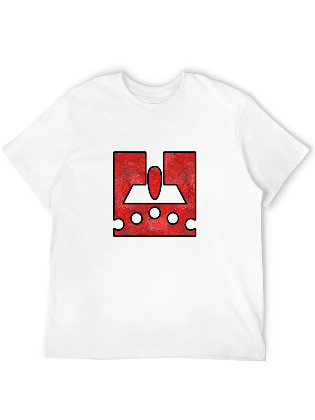 Red Graphic Print Black T-Shirt