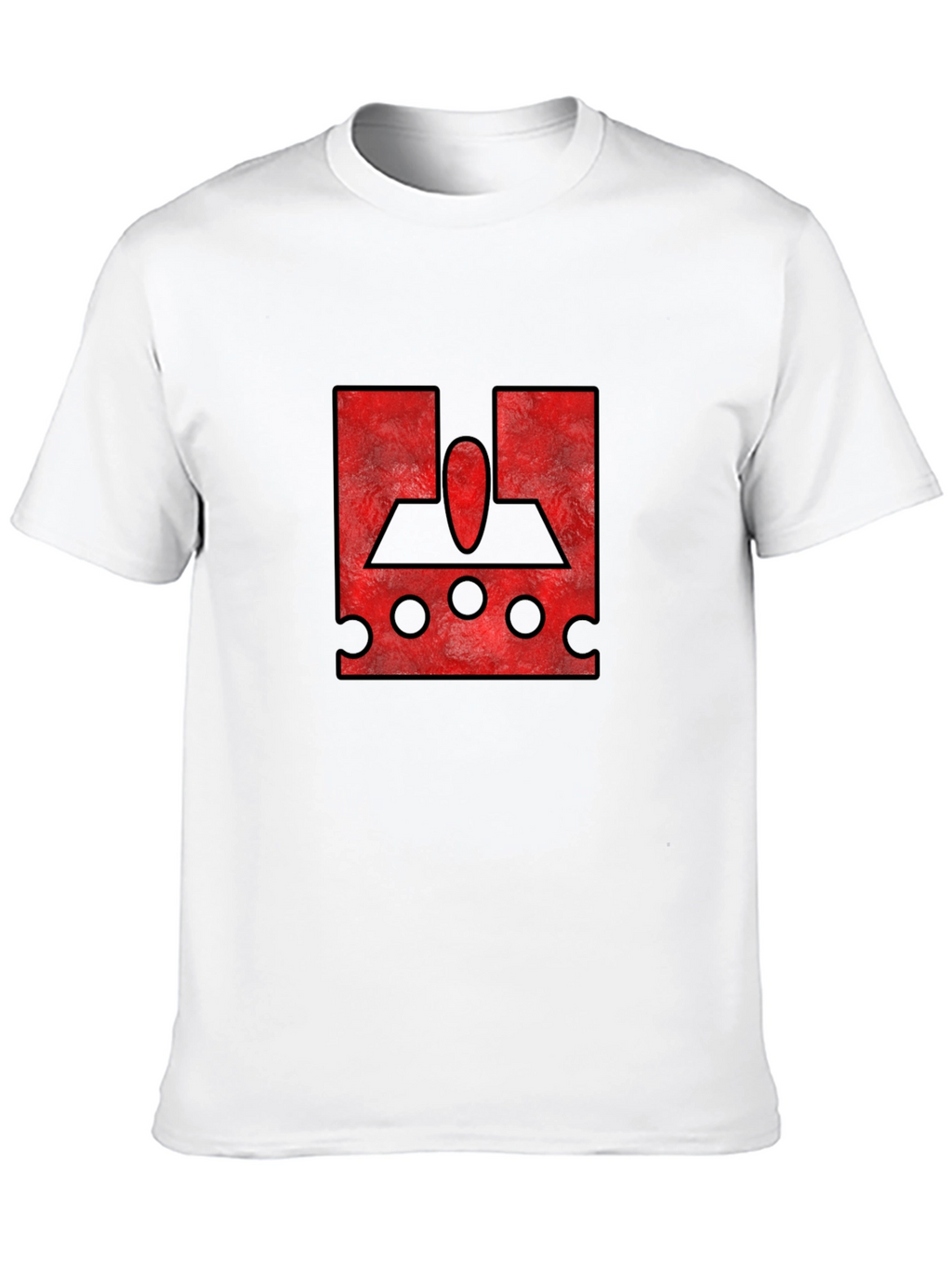 Red Graphic Print Black T-Shirt