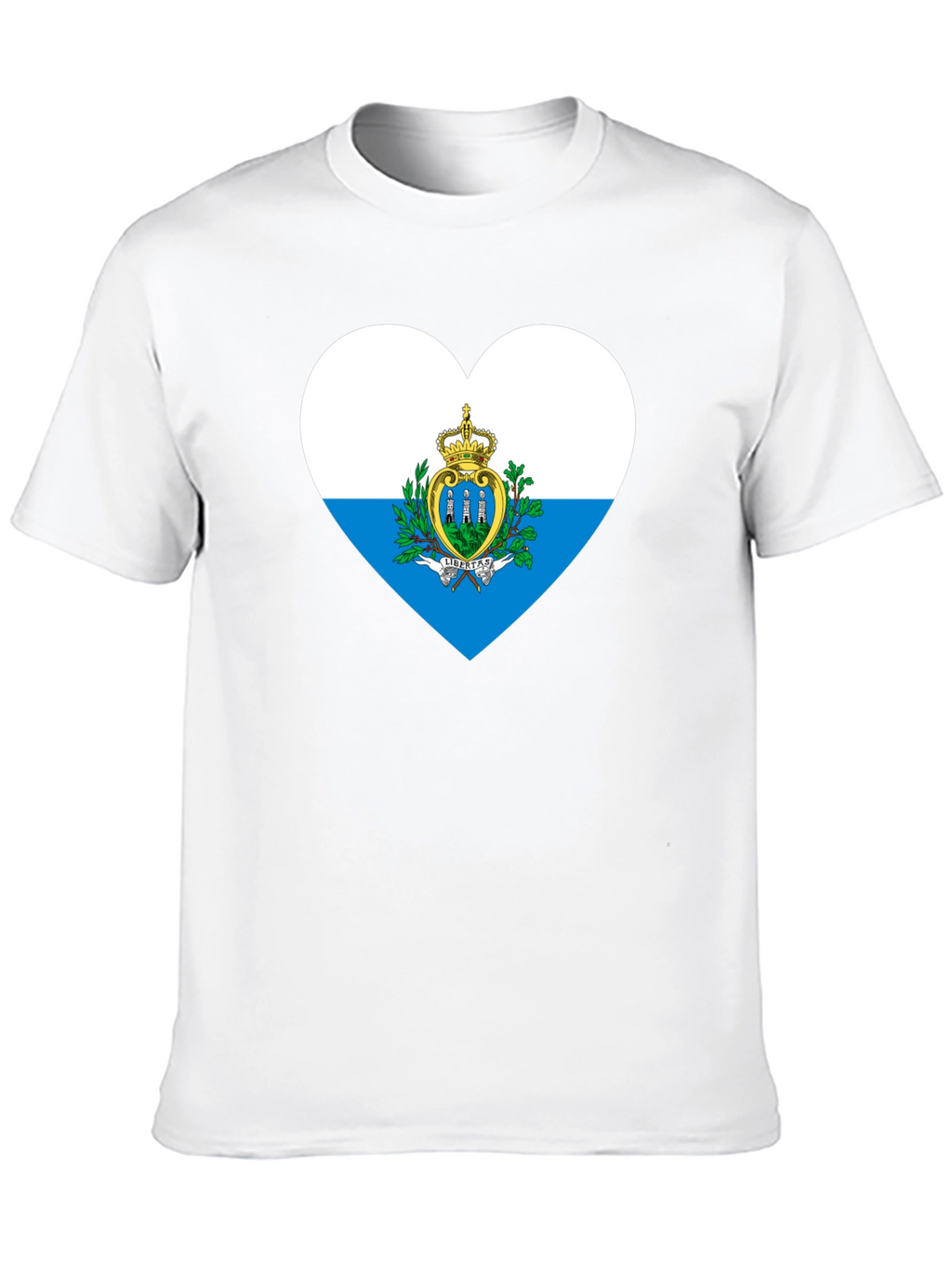 San Marino Flag Heart Black T-Shirt