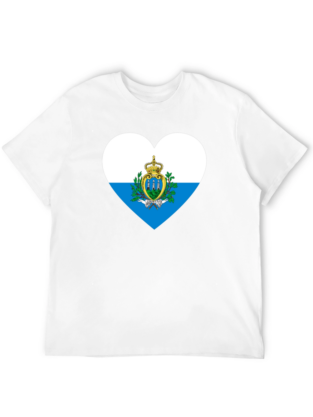 San Marino Flag Heart Black T-Shirt