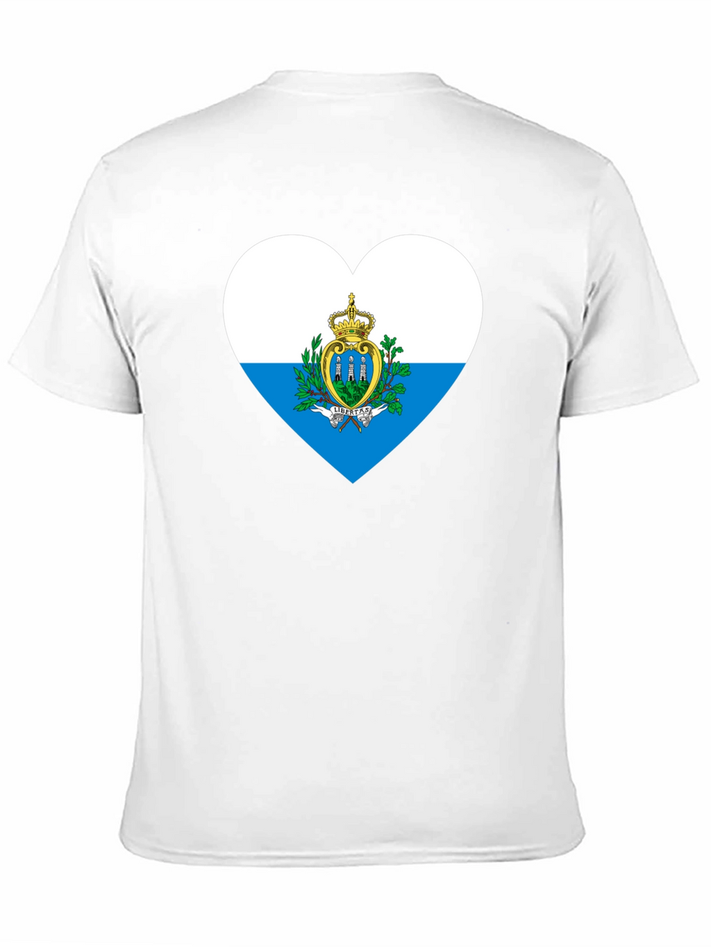 San Marino Flag Heart Black T-Shirt