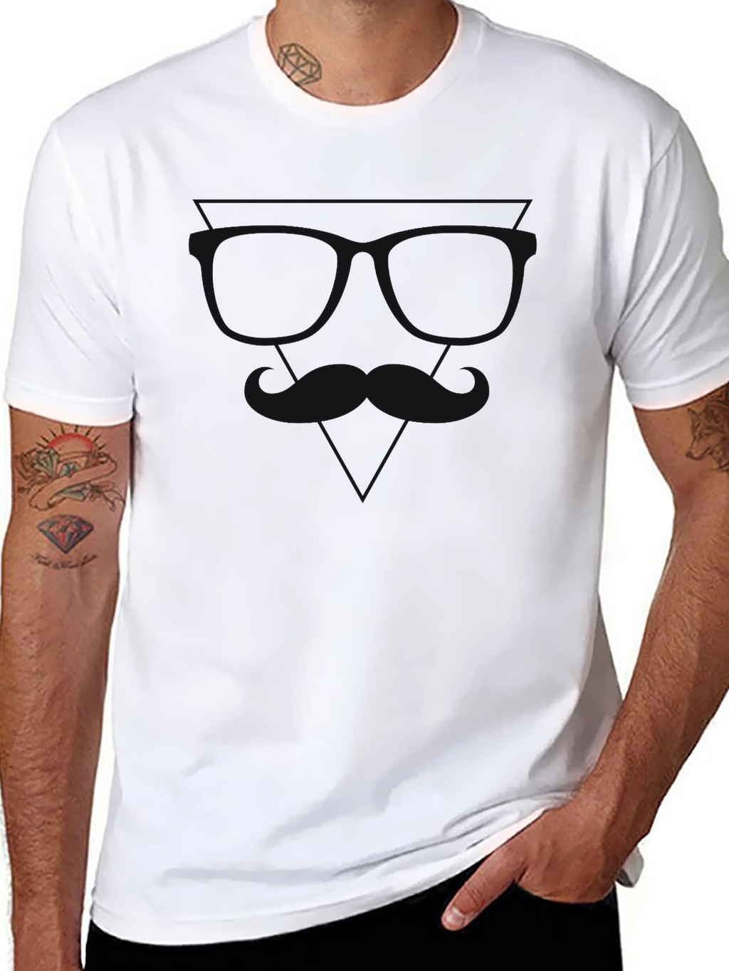 Mens Solid Black Crew Neck T-Shirt