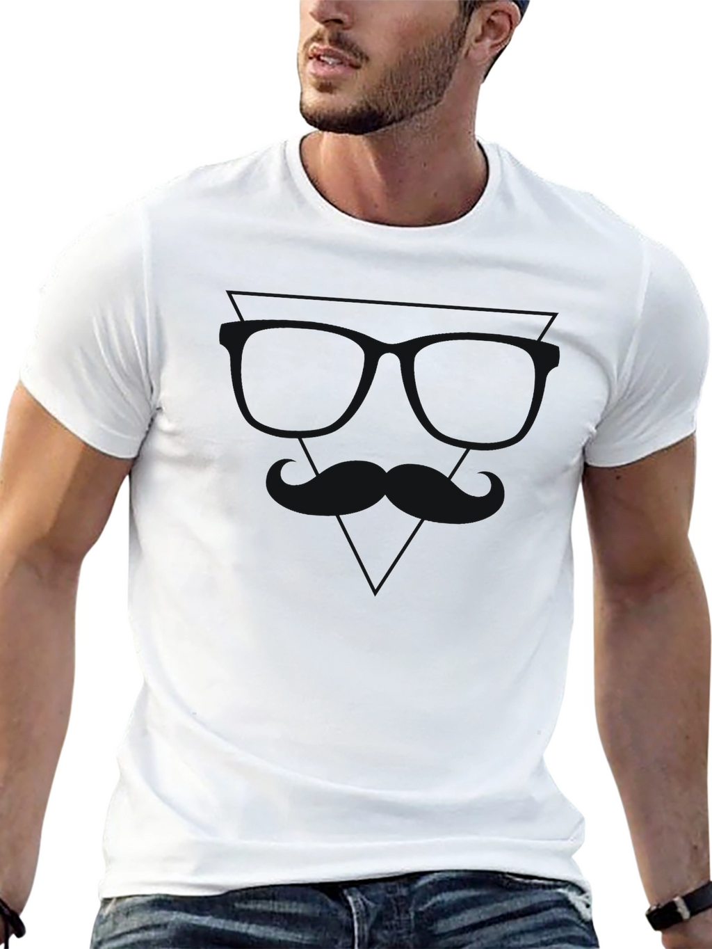 Mens Solid Black Crew Neck T-Shirt