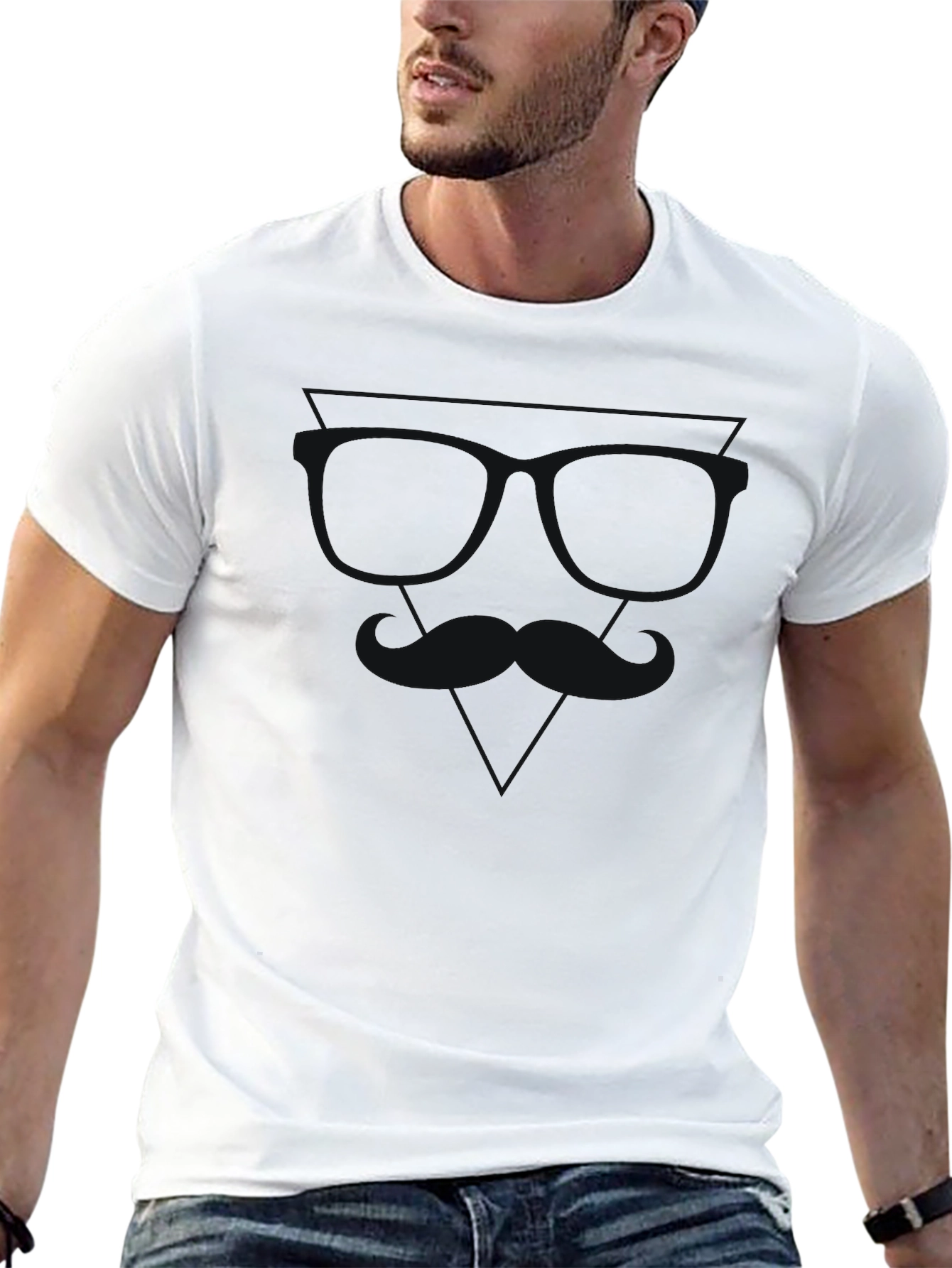 Mens Solid Black Crew Neck T-Shirt