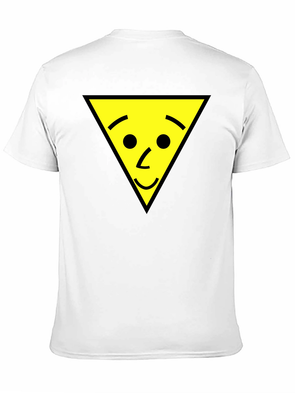 Funny Triangle Face Graphic Black T-Shirt