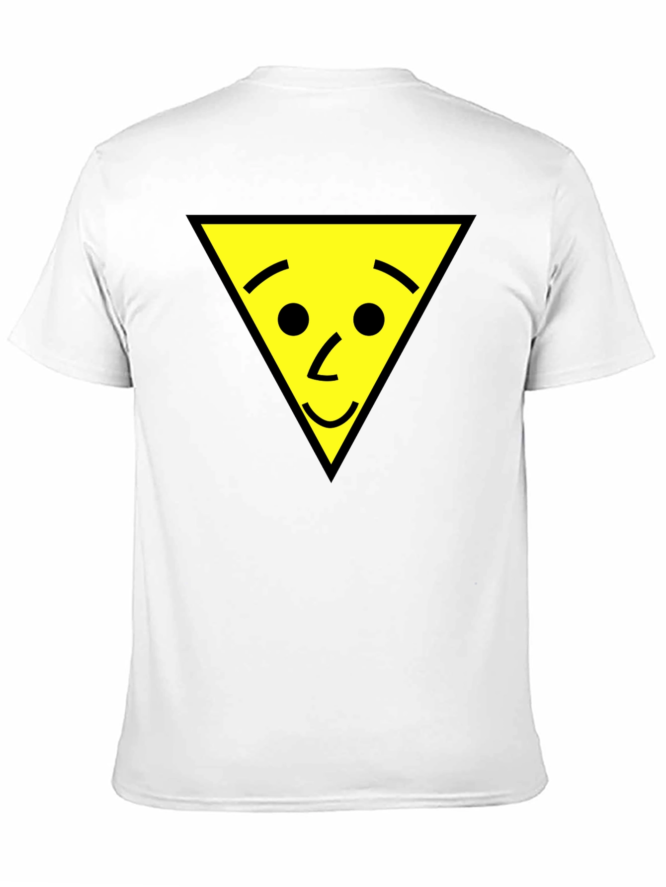 Funny Triangle Face Graphic Black T-Shirt