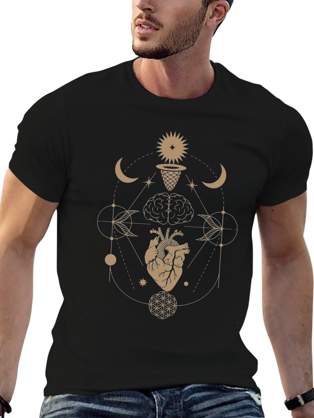 Esoteric Heart & Mind Graphic T-Shirt - Black