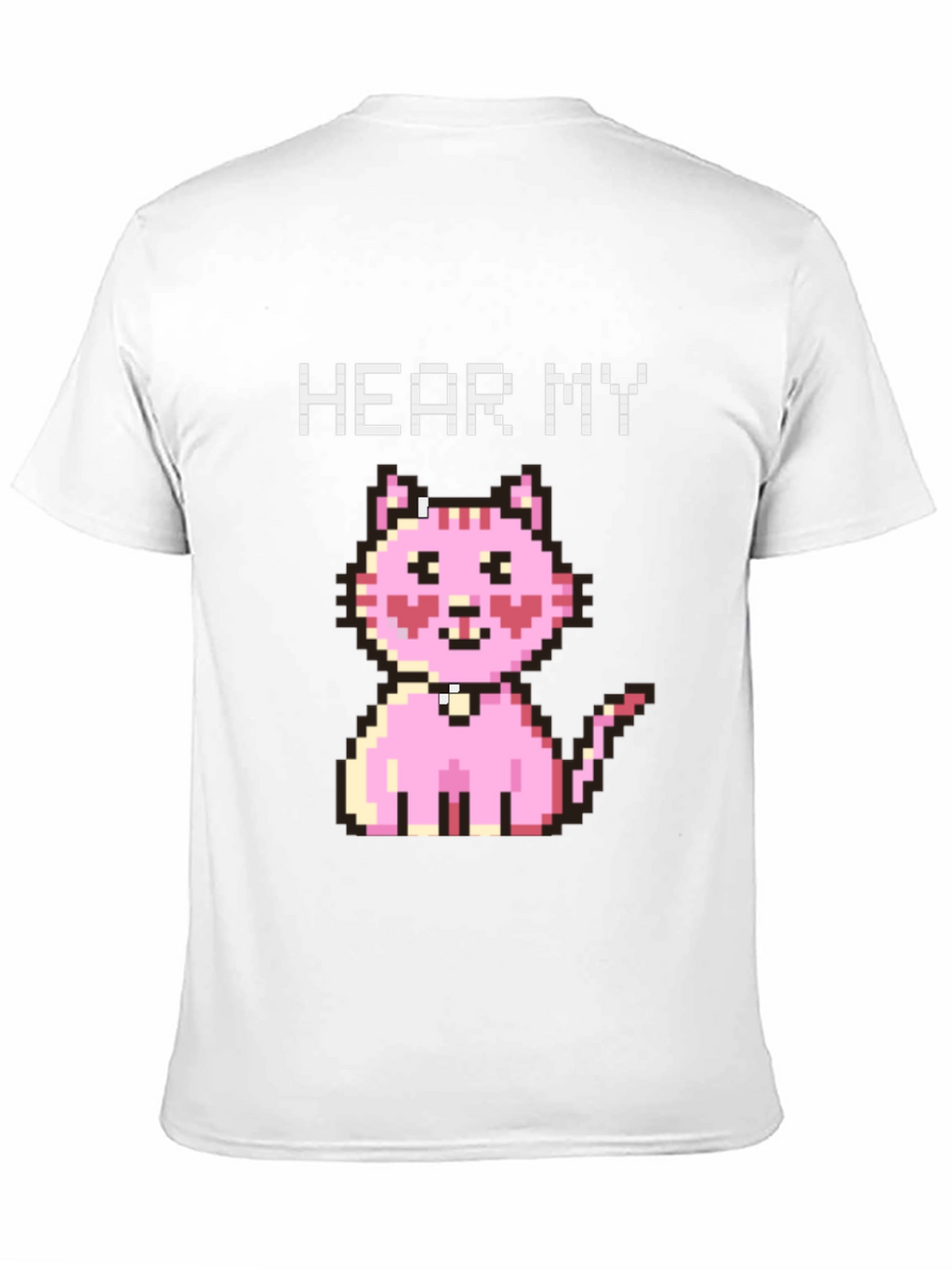 Hear My Pixel Kitty Black T-Shirt