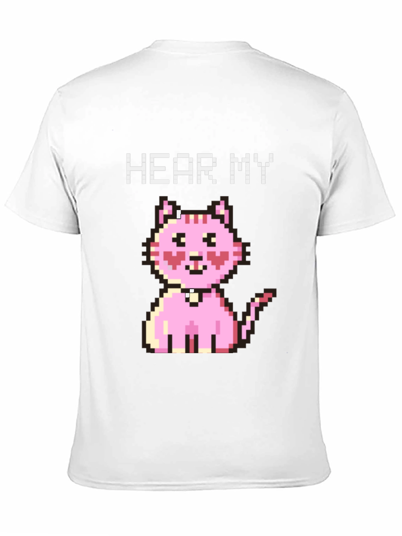 Hear My Pixel Kitty Black T-Shirt
