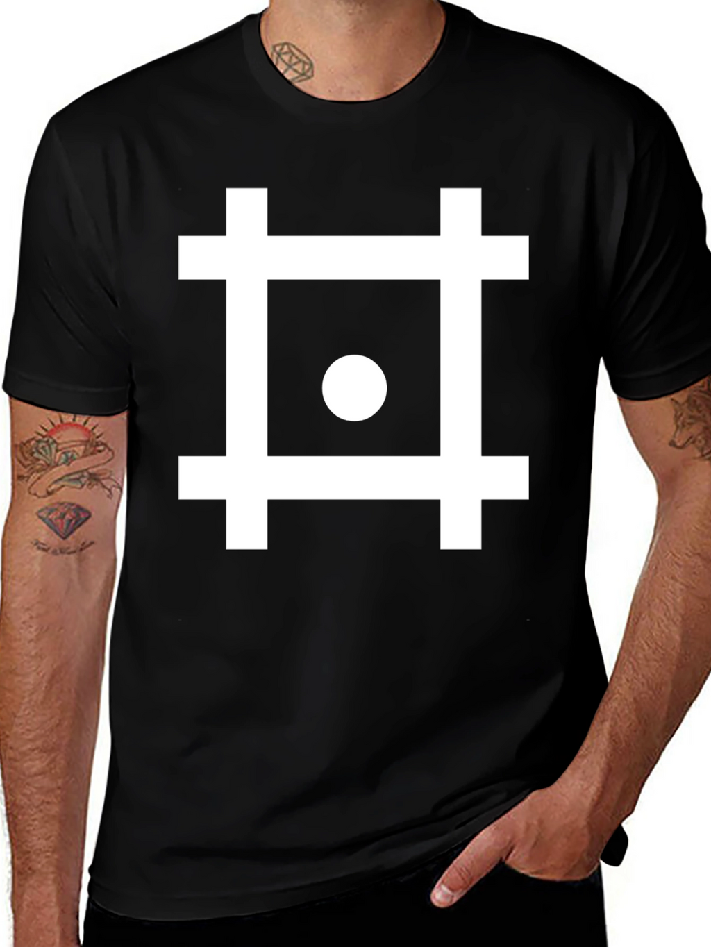 Geometric Symbol Black T-Shirt