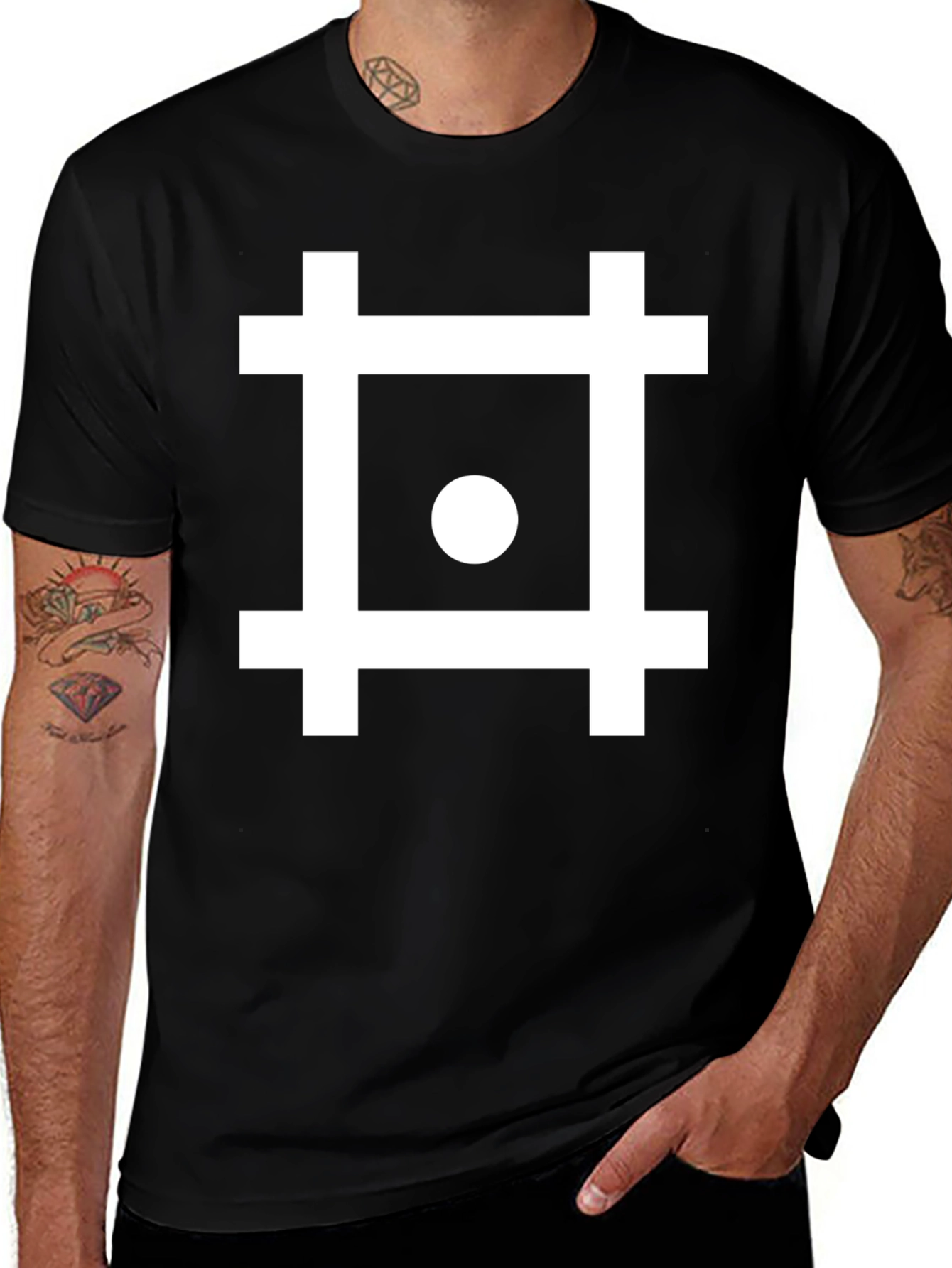 Geometric Symbol Black T-Shirt