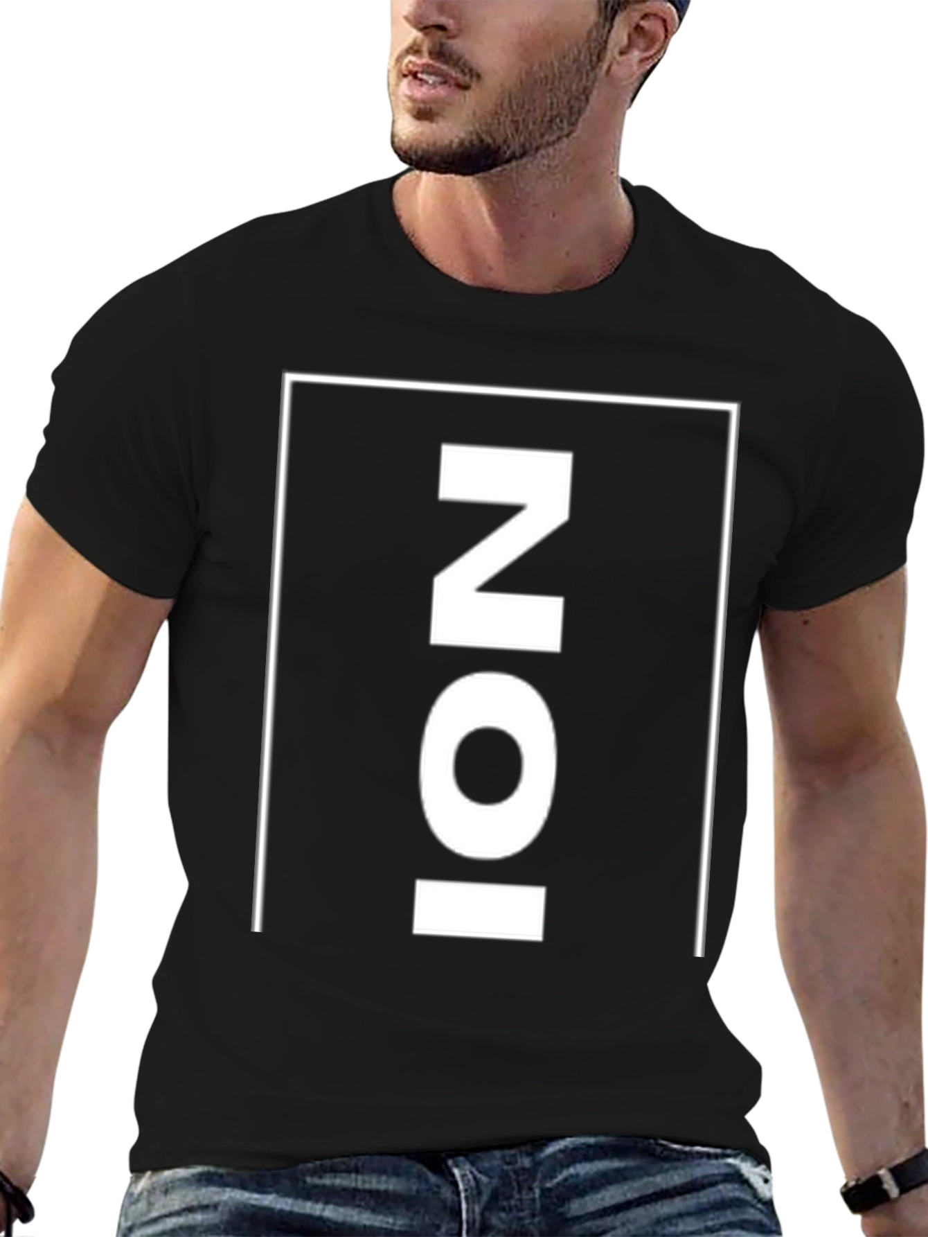 Mens Black Graphic T-Shirt - NOI Print