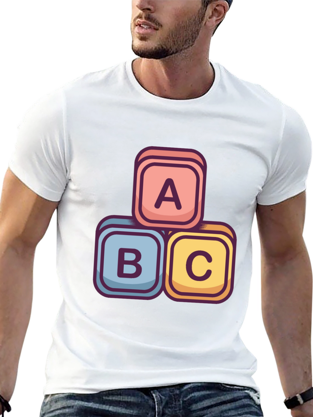 ABC Blocks Graphic Tee - Stylish Cotton Blend