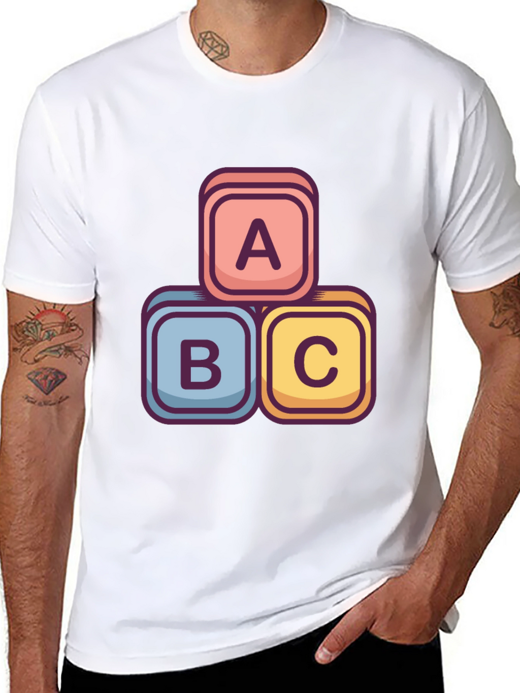 ABC Blocks Graphic Tee - Stylish Cotton Blend