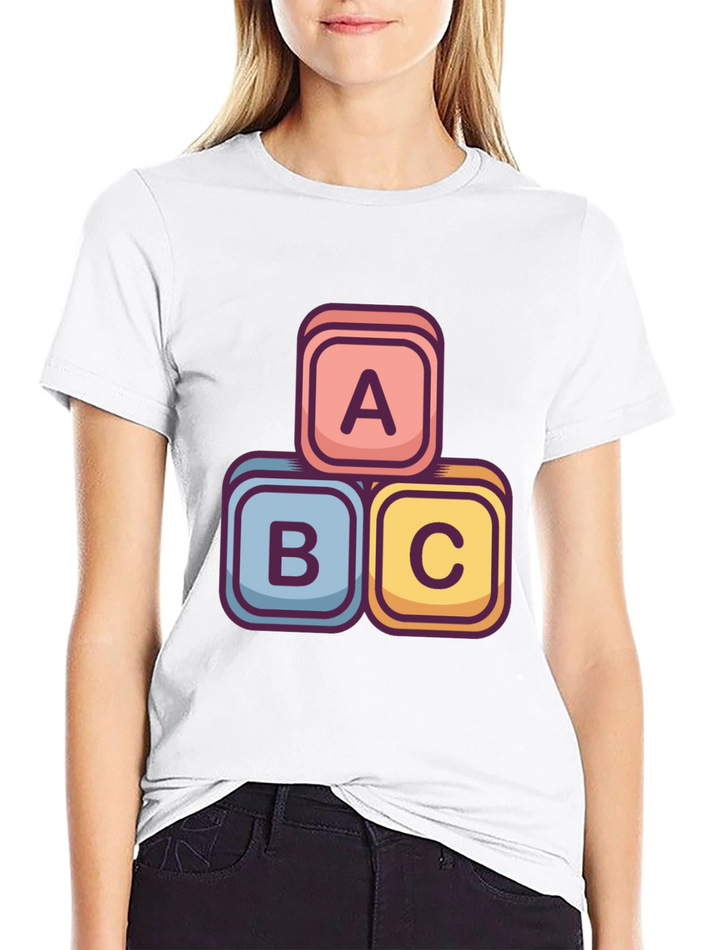 ABC Blocks Graphic Tee - Stylish Cotton Blend