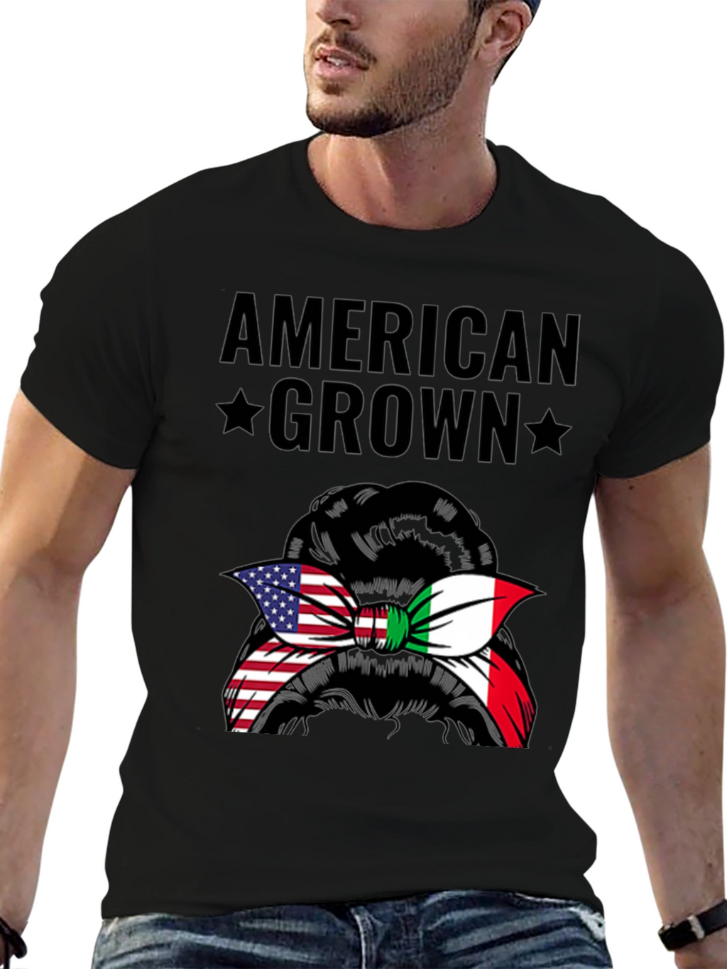 American Grown Italian Messy Bun T-Shirt
