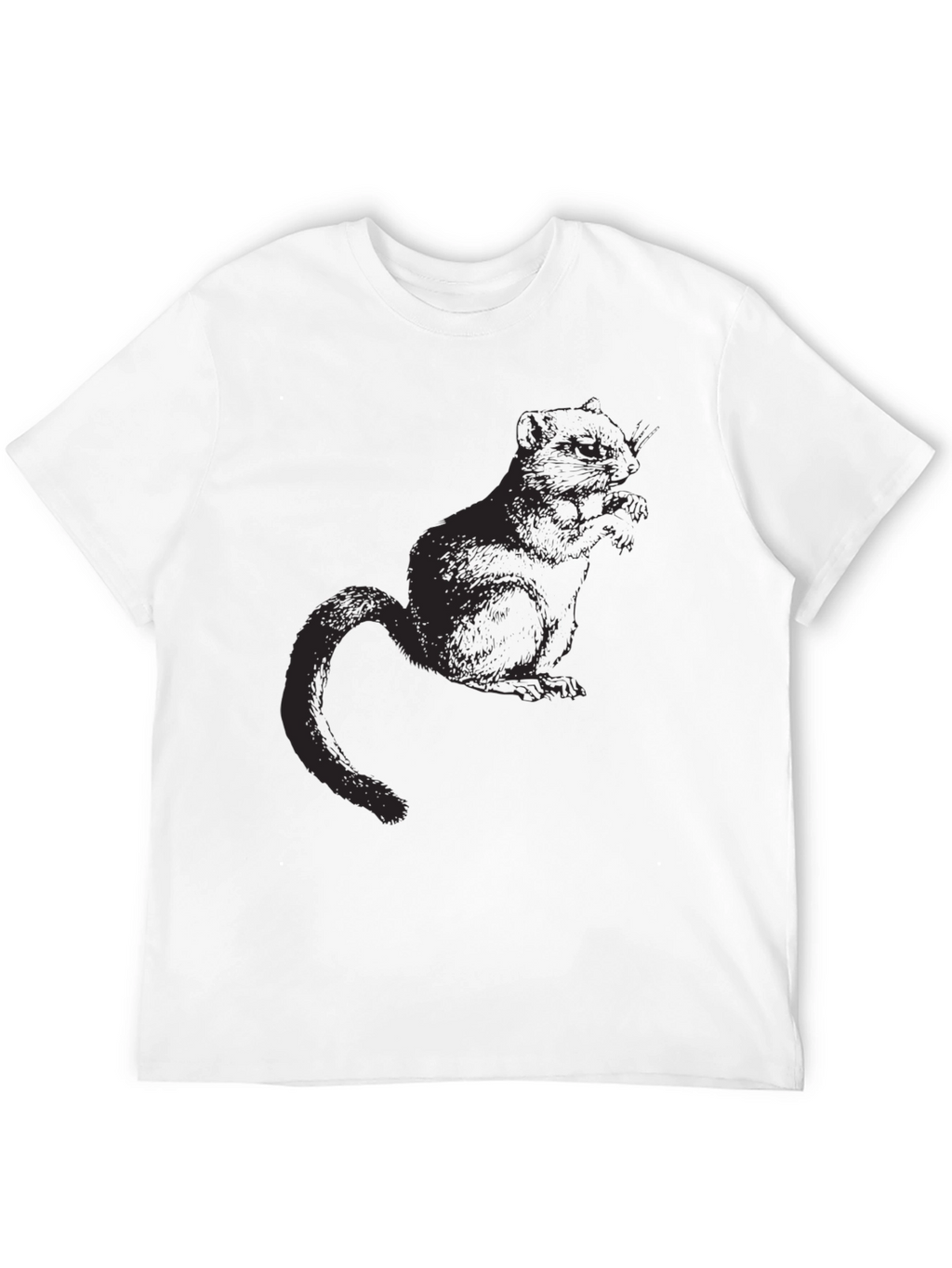 Mens Black Squirrel Graphic T-Shirt
