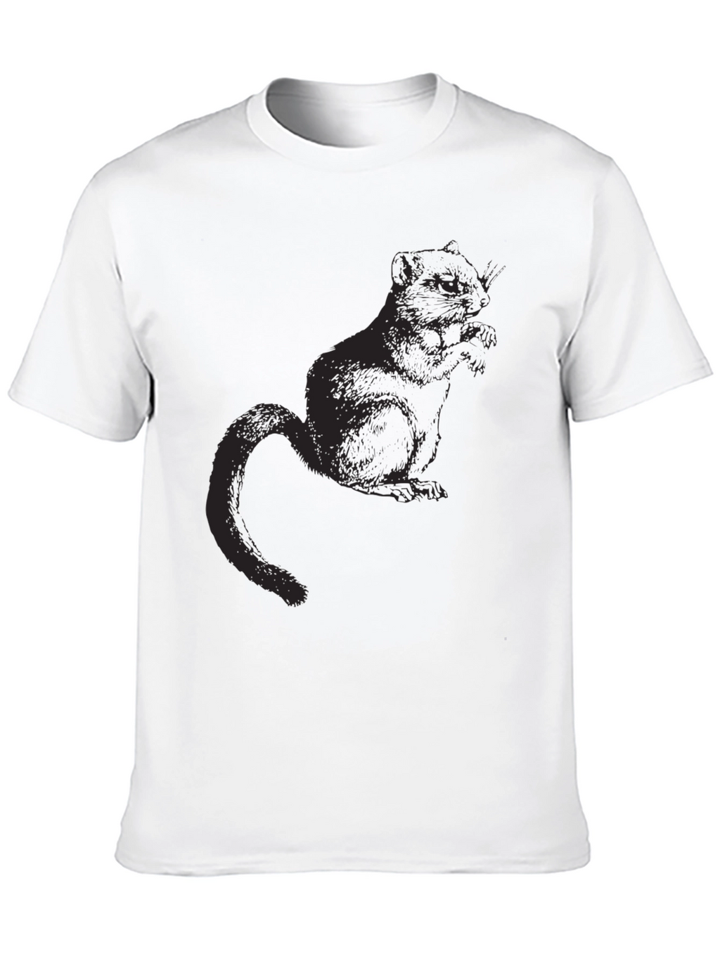 Mens Black Squirrel Graphic T-Shirt