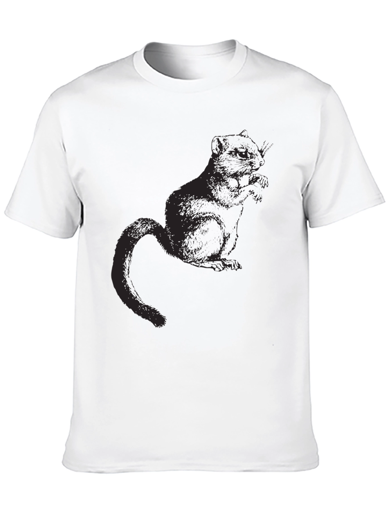 Mens Black Squirrel Graphic T-Shirt