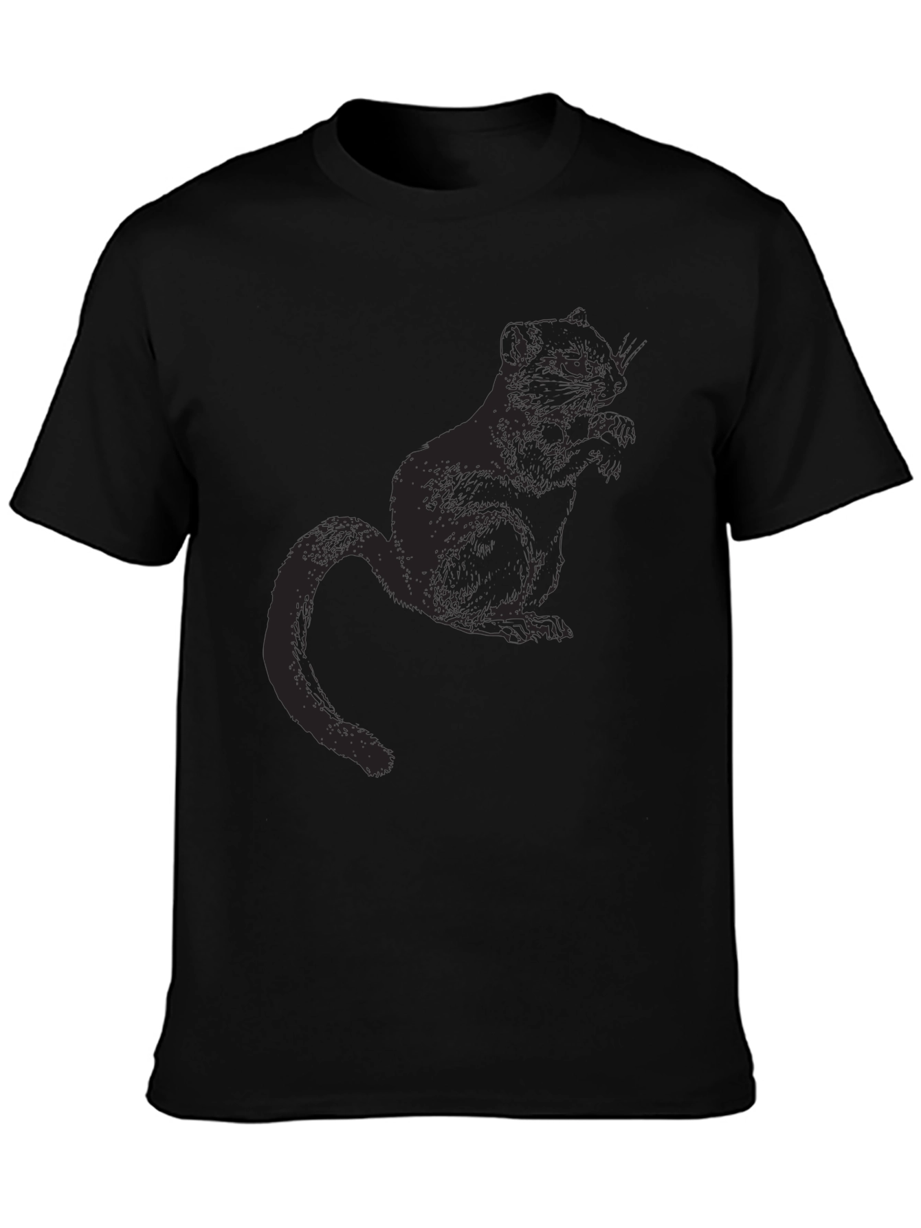 Mens Black Squirrel Graphic T-Shirt