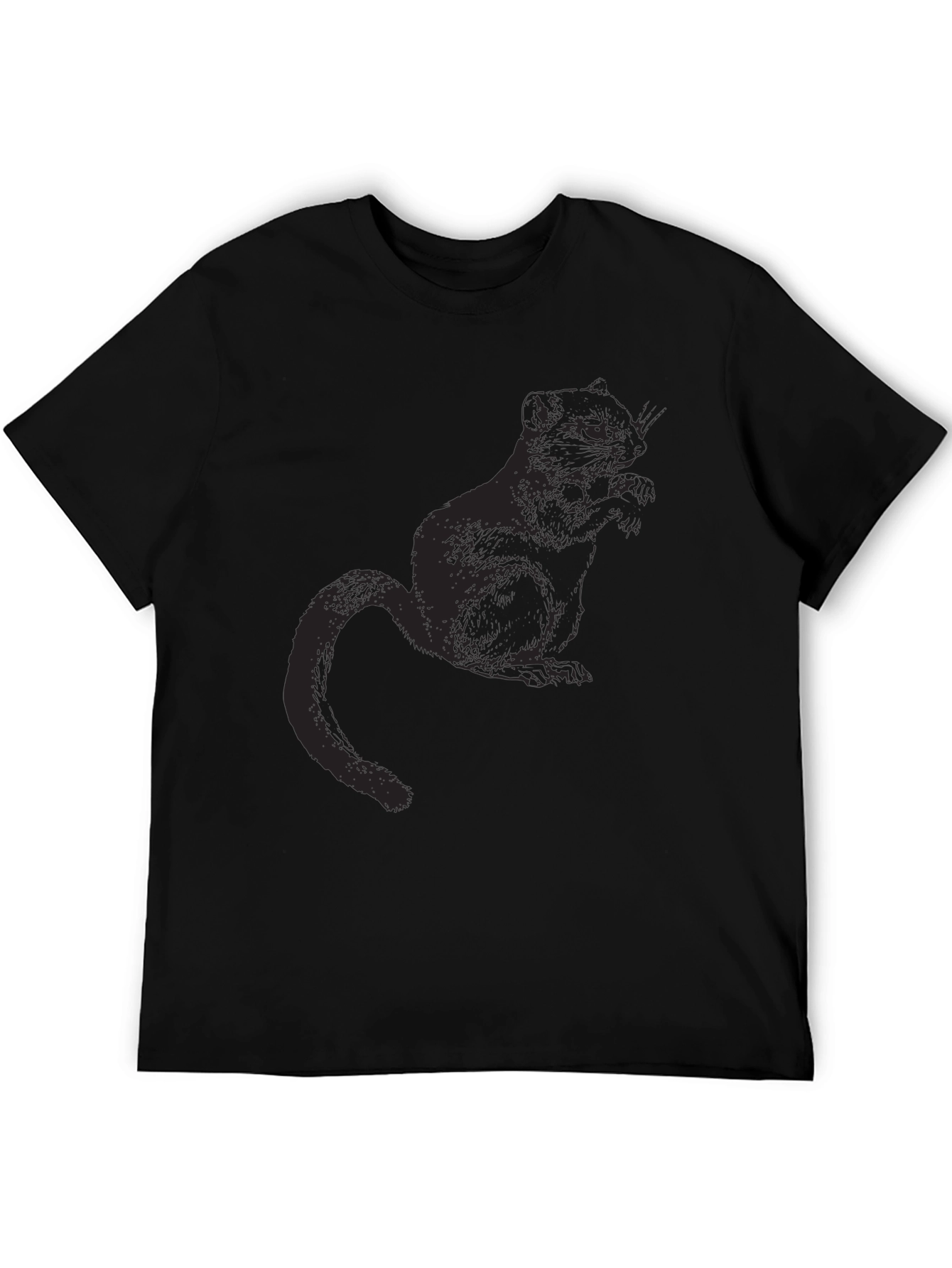 Mens Black Squirrel Graphic T-Shirt