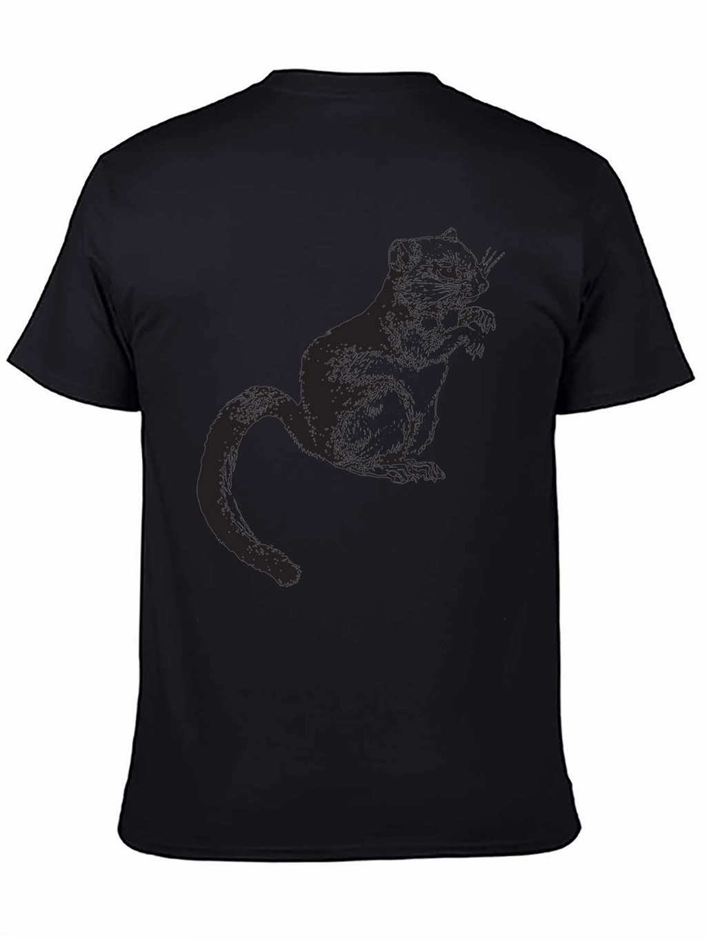 Mens Black Squirrel Graphic T-Shirt