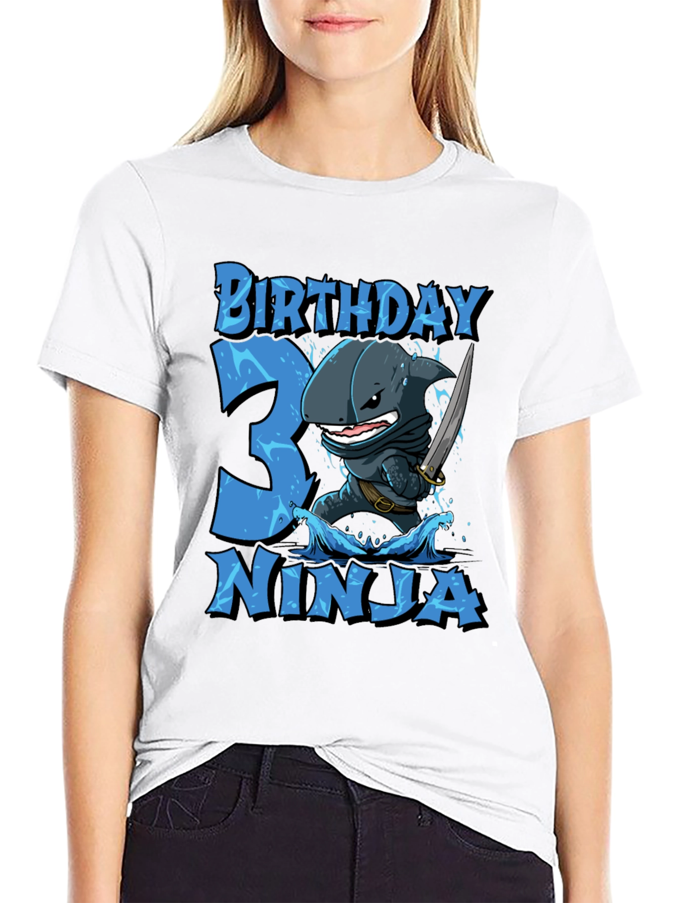 Birthday 3 Ninja Shark T-Shirt