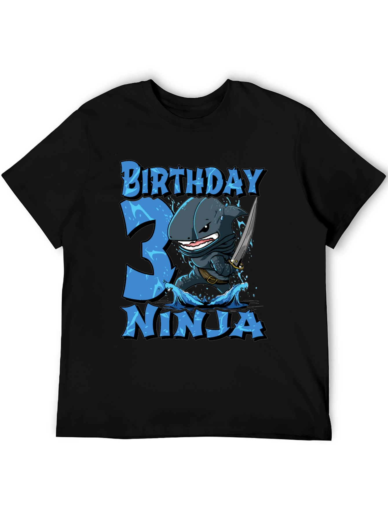 Birthday 3 Ninja Shark T-Shirt